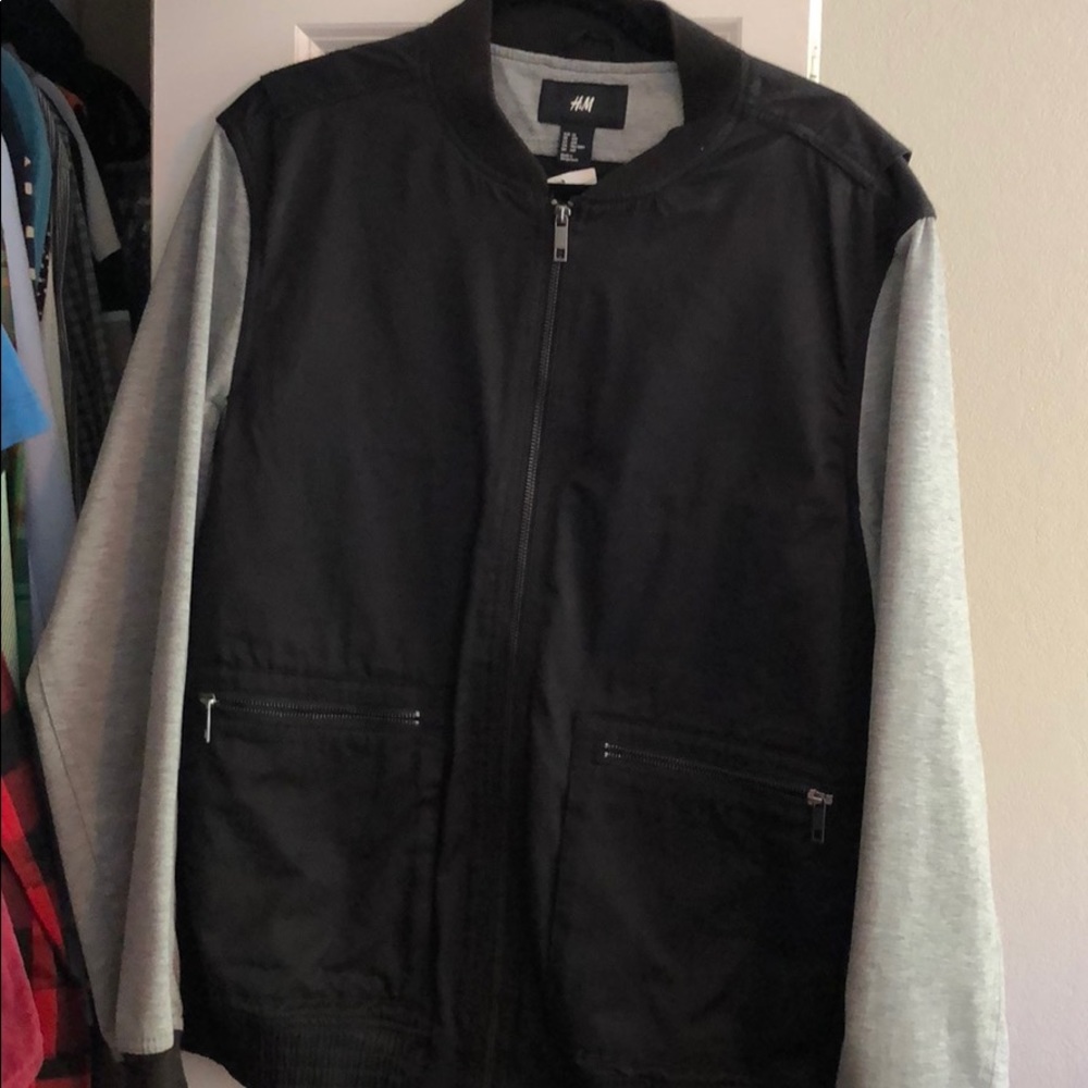 H&M Black & Gray bomber jacket
